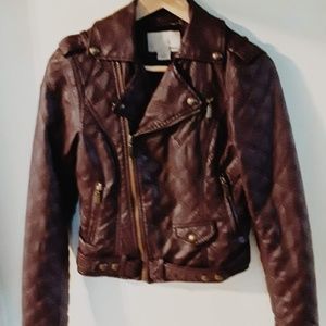 Bar III Faux / Vegan Leather Quilted Jacket